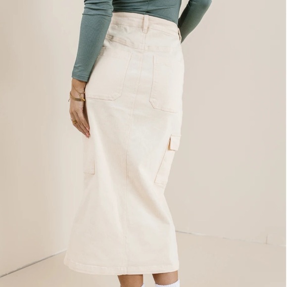 bohme Khloe Cargo Denim long Skirt - Picture 8 of 11